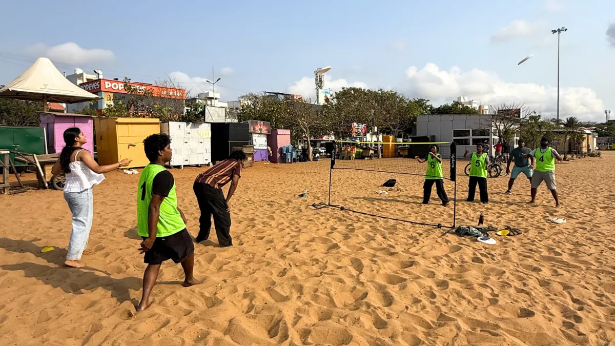 Beach Discourt on the sand